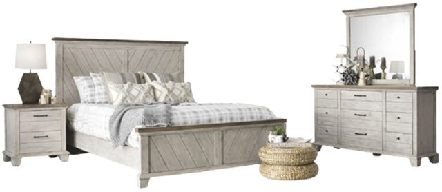 Steve Silver Co. Bear Creek 4-Piece Honey Smoke/White Smoke King Bedroom Set-0