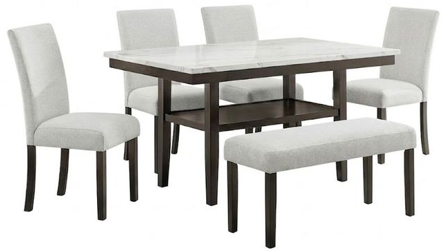 New Classic® Home Furnishings Carissa 6-Piece Espresso/Stone Counter Table Set-0