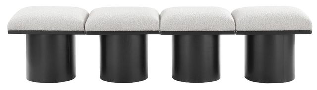 Meridian Furniture Pavilion 4-Piece Cream/Black 72" Modular Bench Set-1