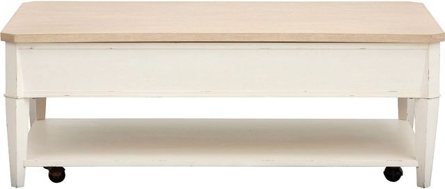 Magnussen Home® Echo Isles Driftwood/Sea Pearl Lift Top Storage Cocktail Table with Casters-4