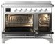 Ilve® Majestic III 48" White Pro Style Induction Range with Solid Door and Chrome Trim-1