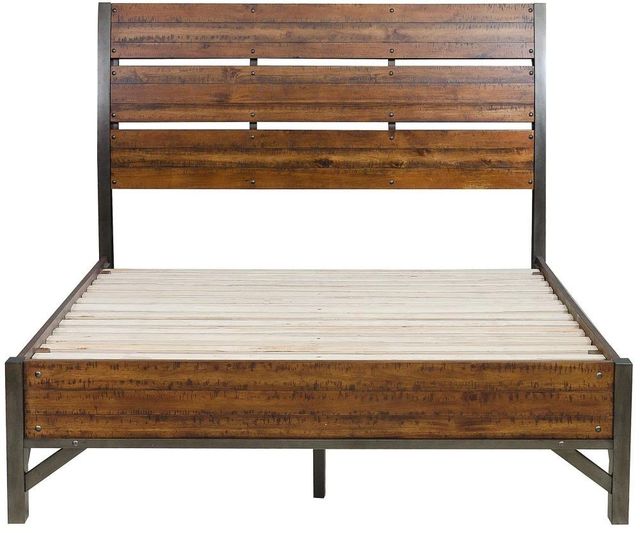 Homelegance® Holverson Gunmetal/Rustic Brown California King Platform Bed-2