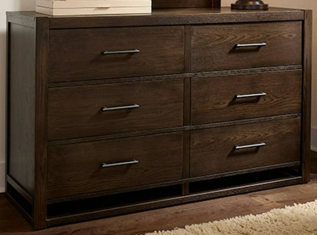 Vaughan-Bassett Lodge & Loft Dark Oak 6-Drawer Dresser-0
