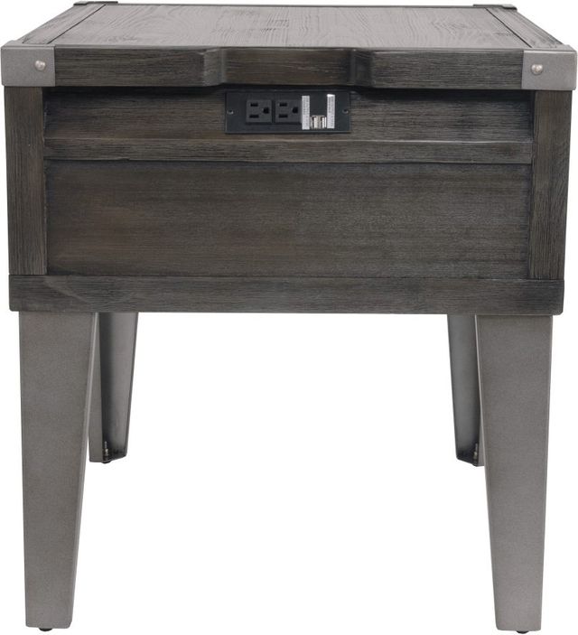 Signature Design by Ashley® Todoe Dark Gray End Table with Silver Base-3