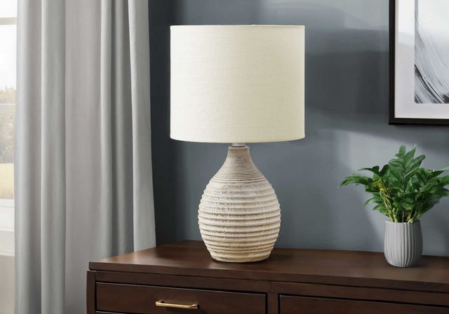 Monarch Specialties Inc. Brown Resin/Ivory Shade Table Lamp -2