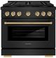 ZLINE Autograph Edition Paramount Series Autograph Edition 36" Black Stainless Steel Pro Style Gas Range with Champagne Bronze Accents -0