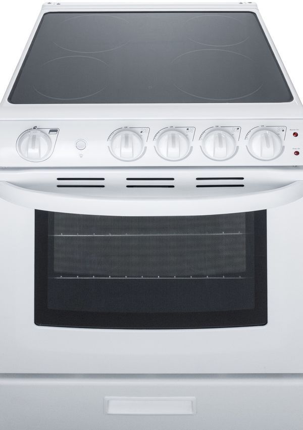 Summit® 24" White Slide-In Electric Range-3