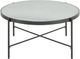 Elements International Vienna Black Coffee Table with White Marble Top-4