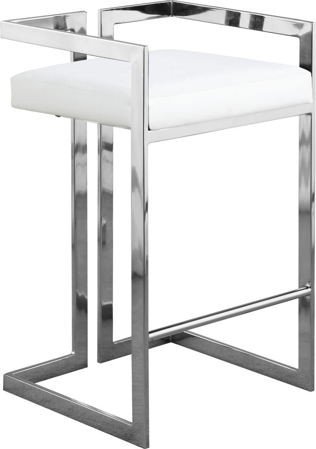 Meridian Furniture Ezra White Faux Leather Counter Stool-0