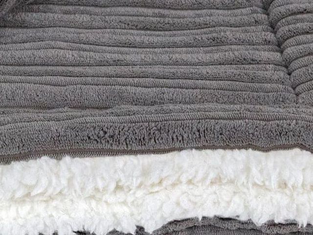 CordaRoy's® XL Gray Terry Corduroy Throw Blanket-1