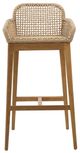 Dovetail Furniture Audra 2-Piece Natural Rattan/Teak Outdoor Barstool Set-1