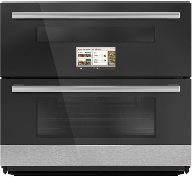 Café™ 30” Platinum Glass Duo Smart Double Electric Wall Oven-0