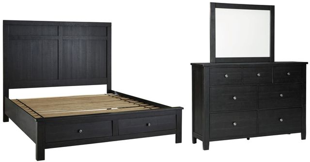 Benchcraft® Noorbrook 3-Piece Black Queen Panel Bed Set-0