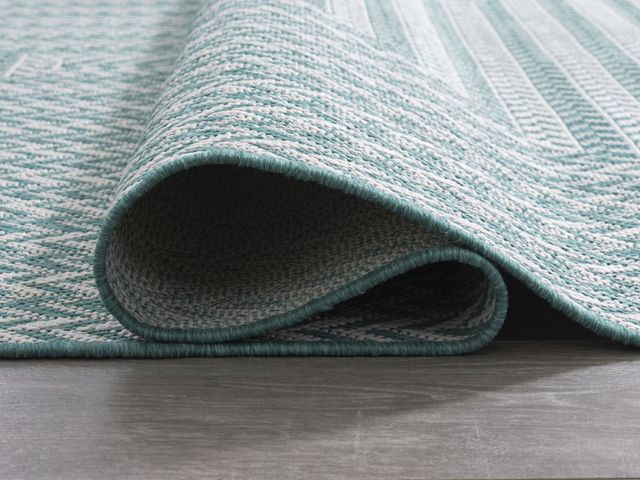 Signature Design by Ashley® Atlow Aqua/Cream 5'x7' Medium Area Rug-1