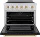 ZLINE Autograph Edition Paramount 36" Satin Stainless Steel Pro Style Induction Range with Black Matte Door and Polished Gold Accents-1