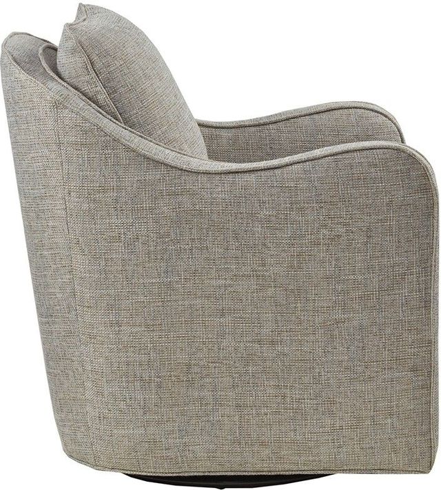Olliix by Madison Park Grey Multi Brianne Slub Weave Wide Seat Swivel Arm Chair-3