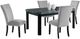 Elements International Francesca 5-Piece Black/Blue/Gray Fabric Dining Set-0