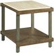 Hammary® Amara Taupe Rectangular End Table with Natural Marble Top and Gray Frame-0
