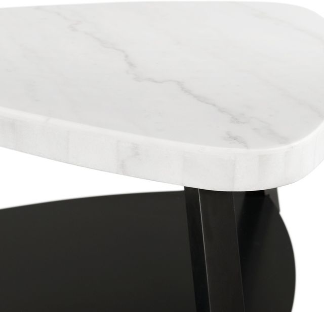 Elements International Trinity White Coffee Table with Black Base-3