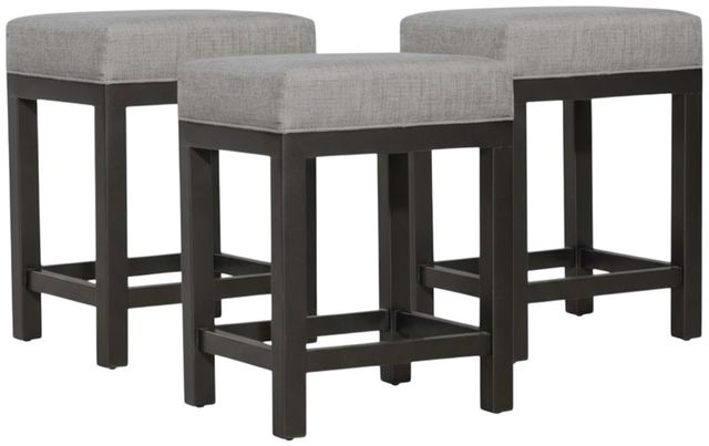 Liberty Furniture Tanners Creek 3-Piece Gray/Graystone Upholstered Console Stool Set-0