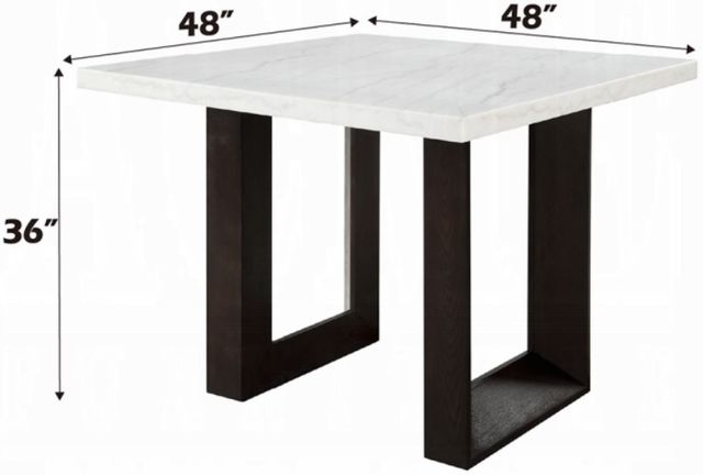 ACME Furniture Edwyn White Marble Top Counter Height Dining Table with Espresso Base-2