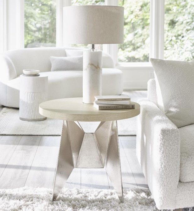 Bernhardt Solaria Dune Side Table with Nickel Base-1