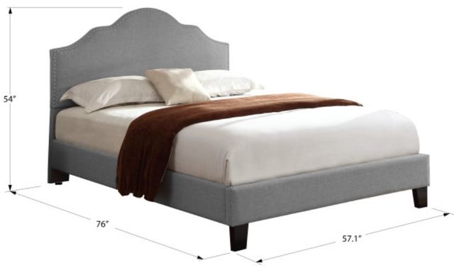 Emerald Home Madison Light Gray Full Upholstered Panel Bed-2