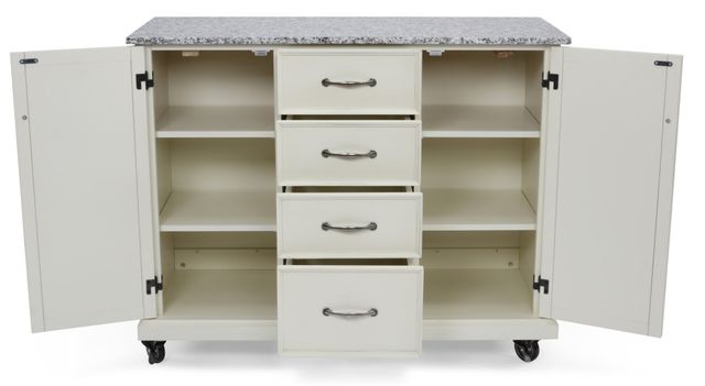 homestyles® Seaside Lodge Off-White/Salt-and-Pepper Granite Kitchen Cart-1