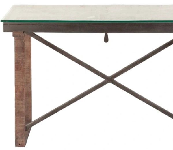Home Trends & Design Steampunk Antique/Gray Septarian Desk-1