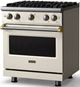 Viking® 5 Series 30" Pure White Pro Style Gas (NG) Range with Brushed Brass Trim-2