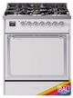 Ilve® Nostalgie II Noblesse 30'' Custom RAL Color Pro Style Dual Fuel Range with Chrome Trim-0