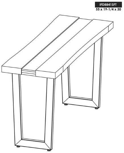 International Furniture Direct Riverwood Brown Sofa Table with Black Base-2