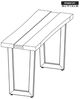 International Furniture Direct Riverwood Brown Sofa Table with Black Base-2