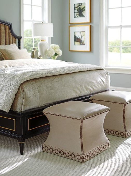 Lexington Home Customizable Carlyle Merino Leather Ottoman-1