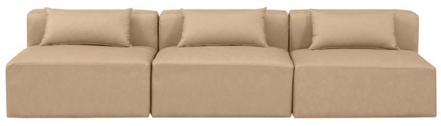 Meridian Furniture Cube 3-Piece Tan Leather Sofa-1