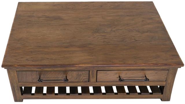 International Furniture Direct Walnut Reddish Brown 50" Cocktail Table-4