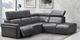 Via Furniture Orleans Black Power Reclining Sectional with Adjustable Headrest-1