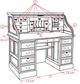TEI Harvest Brown 54" Deluxe Roll Top Desk-1