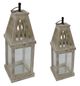 A & B Home Ramsey 2-Piece Rustic White Lantern Set-2