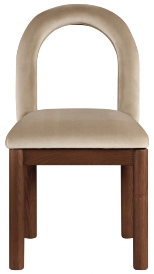Meridian Furniture Conrad Beige/Walnut Upholstered Dining Chair-1