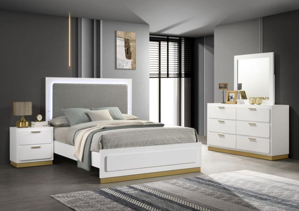 Coaster® Caraway 4-Piece White Eastern King Bedroom Set | Sell A