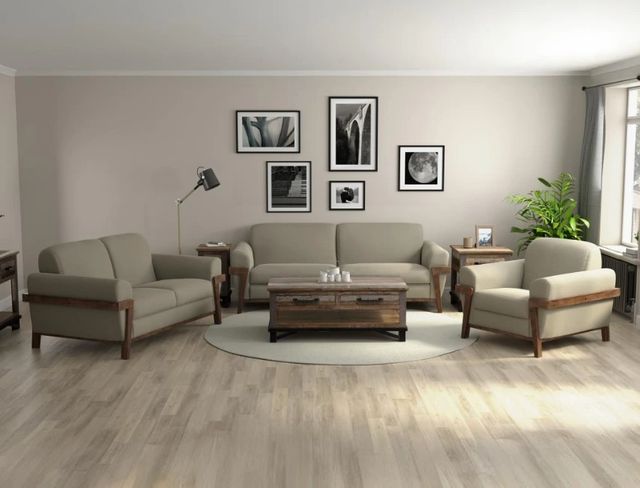 International Furniture Direct Loft Brown Beige 95" Sofa-1