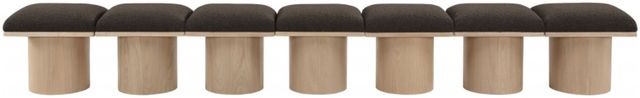 Meridian Furniture Pavilion 7-Piece Brown/Natural 126" Modular Bench Set-1