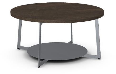 Amisco Customizable Malloy Birch Veneer Coffee Table with  Metal Base-0