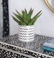 A & B Home Silver/White Zigzag Planter-4