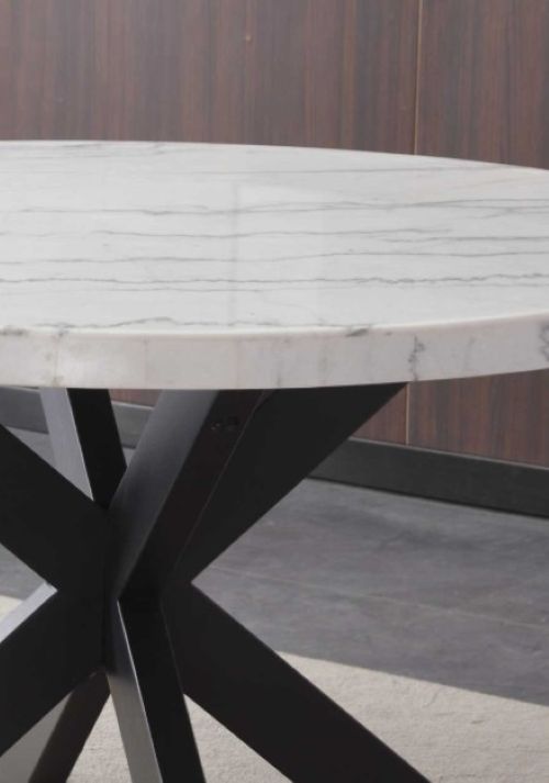 Steve Silver Co. Xena White Dining Table with Ebony Base-3