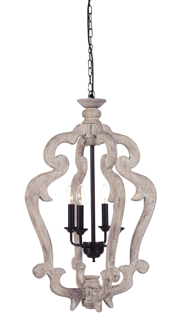 Signature Design by Ashley® Jocelin Distressed White Pendant Light-0