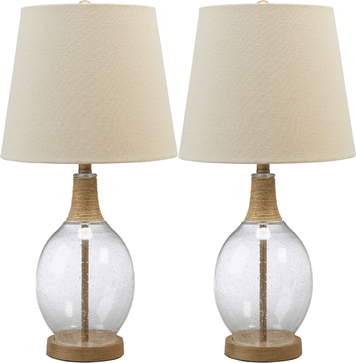 Signature Design by Ashley Clayleigh 2 Piece Clear Brown Table Lamp Set Stubbe s BrandSource Home Furnishings