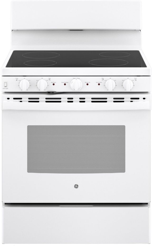GE® 30" White Freestanding Electric Range