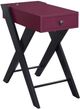 ACME Furniture Fierce Burgundy Side Table with Black Base-0
